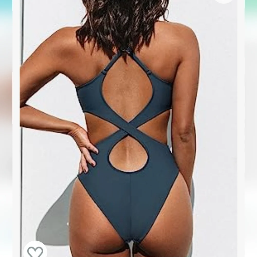V Neck One Piece‎ Swimsuit High Cut s